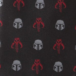 Cufflinks Inc. Star Wars Mando Black Red Men's Tie The Mandalorian Official Merch