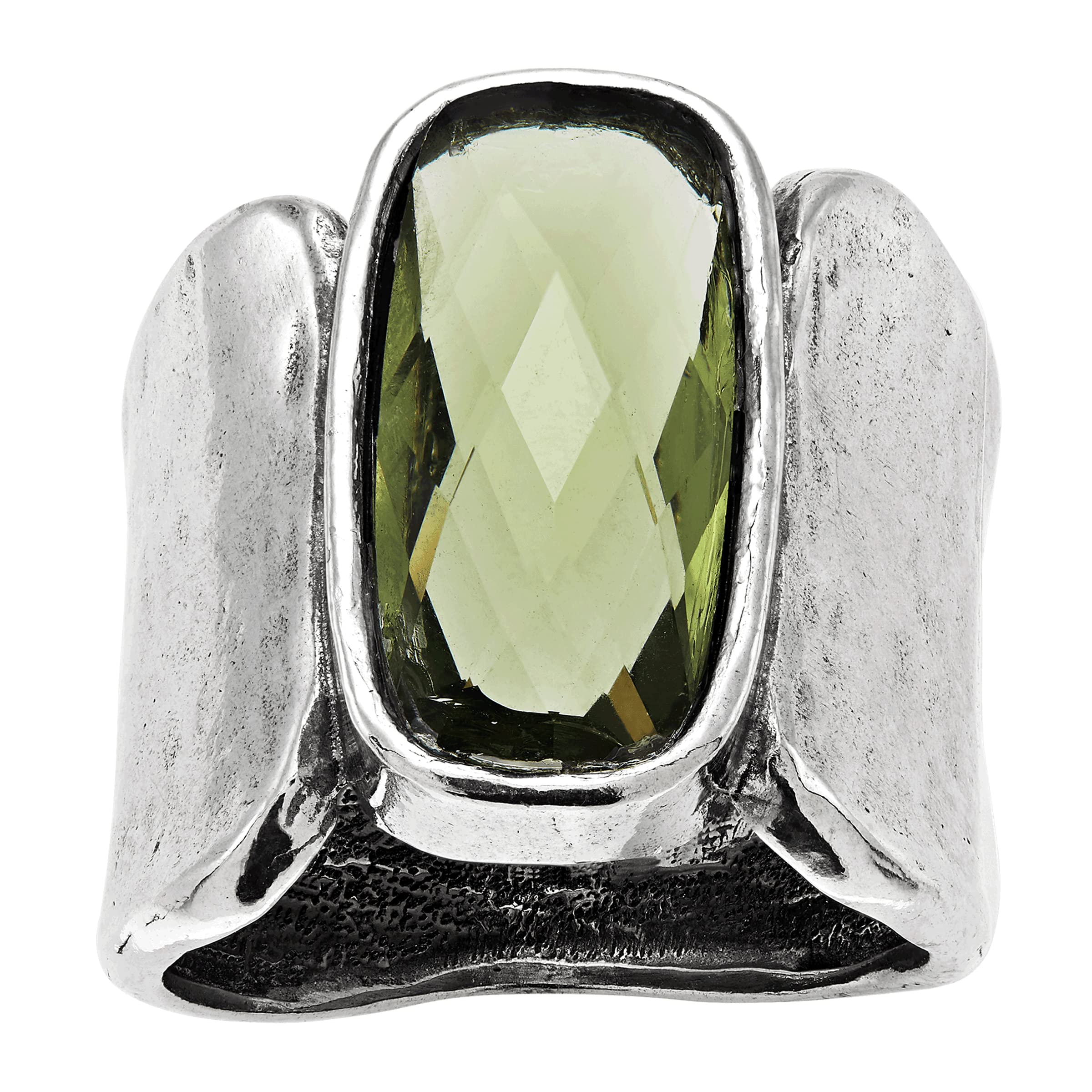 Silpada 'Zircon Token' Olive Green Cubic Zirconia Ring in Sterling Silver, Size 8, Size 8