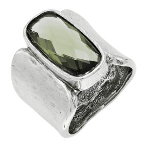 Silpada 'Zircon Token' Olive Green Cubic Zirconia Ring in Sterling Silver, Size 8, Size 8