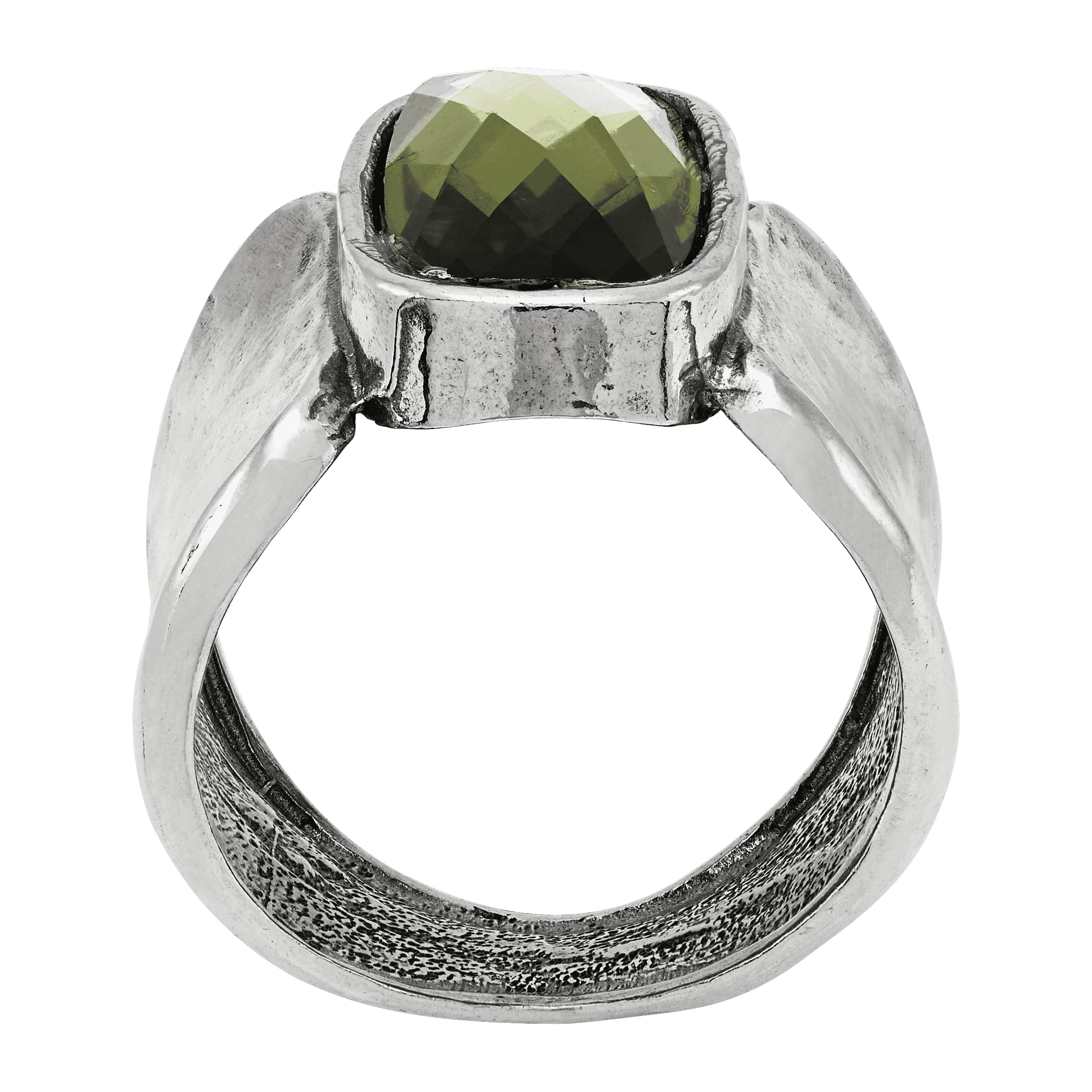 Silpada 'Zircon Token' Olive Green Cubic Zirconia Ring in Sterling Silver, Size 8, Size 8