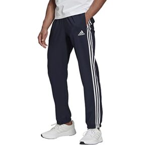 adidas men's aeroready essentials elastic cuff 3-stripes pants, legend ink/white, large