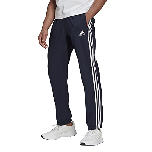 adidas Men's AEROREADY Essentials Elastic Cuff 3-Stripes Pants, Legend Ink/White, Large