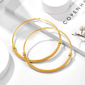 Big Hoop Earrings For Women Large Hoops 18K Gold Plated Stainless Steel Large Round Earring Chunky Gold Hoop Earrings