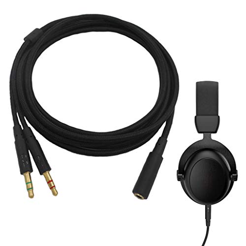 3.5mm Universal 2 in 1 Gaming Headset Audio- Extend Cable for Cloud II/Alpha-/Cloud Flight/Core Headphone for Computer (200cm)