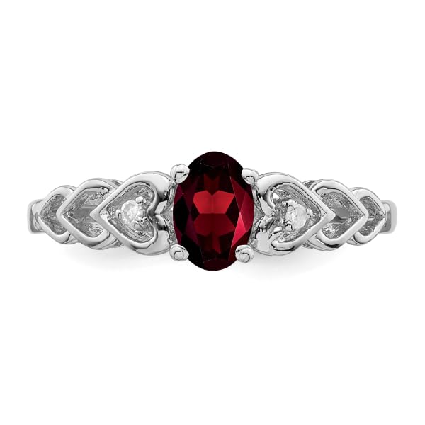 IceCarats 925 Sterling Silver Red Garnet Diamond Ring Gemstone Band January Birthstone Jewelry Size 8.00