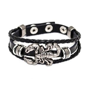 mgutillart punk alloy buckle bracelet animal scorpion leather bracelet(scorpion)