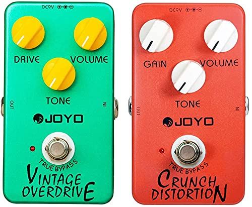 JOYO JF-01 Vintage Overdrive and JF-03 Crunch Distortion Effect Pedals for Electric Guitar Most Frequently Combination Budget Pedals in Bundle