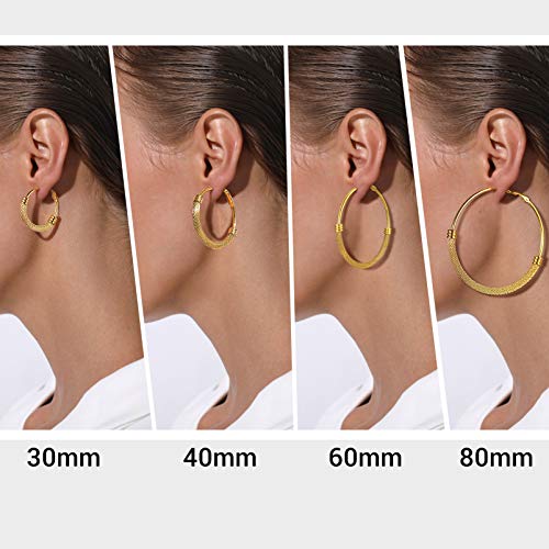 Big Hoop Earrings For Women Large Hoops 18K Gold Plated Stainless Steel Large Round Earring Chunky Gold Hoop Earrings