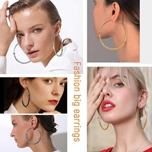 Big Hoop Earrings For Women Large Hoops 18K Gold Plated Stainless Steel Large Round Earring Chunky Gold Hoop Earrings