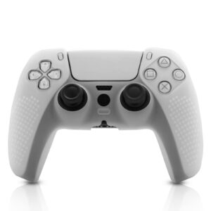 echzove ps5 controller skin, anti-slip silicone ps5 controller case cover clear