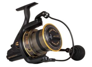 penn penn battle iii longcast spinning reel - full metal body, cnc gear, ht-100 carbon brake, 5+1 sealed stainless steel bearing, braided line, black gold