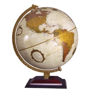 Replogle Andorra Globe, 12" Desktop World Globe, Raised Relief, Up-to-date Cartography, Smart Intelli-enabled World Map, Made in the USA, Antique