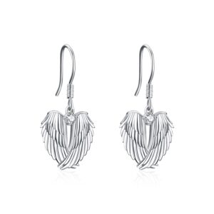 YFN Sterling Silver Angel Wings Earring with Cubic Zirconia - Ideal Gift for Women