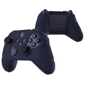 PlayVital Guardian Edition Midnight Blue Ergonomic Soft Anti-Slip Controller Silicone Case Cover, Rubber Protector Skins with Black Joystick Caps for Xbox Series S/X Controller