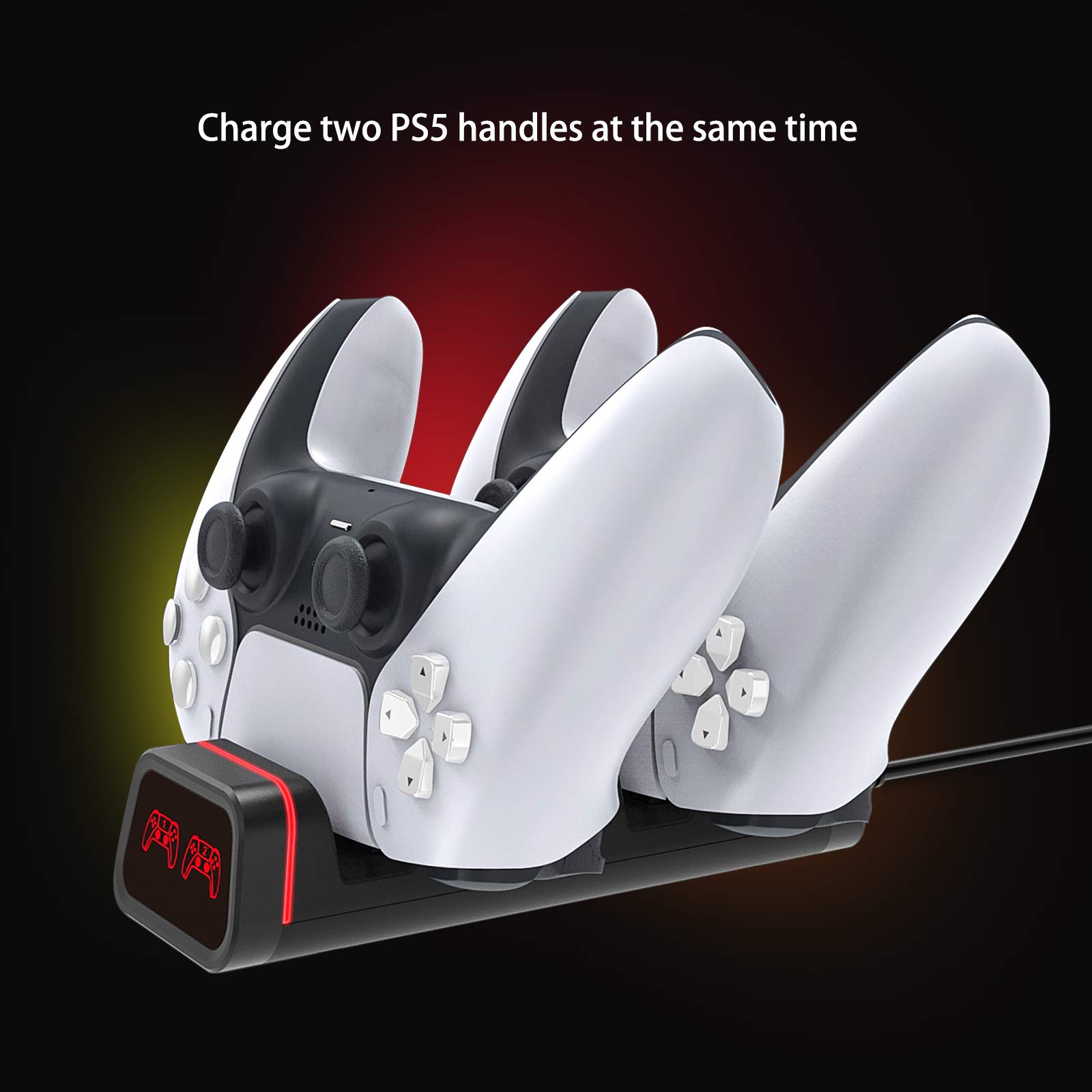 ECHZOVE PS5 Charging, PS5 Charger, Charging Dock for PS5 Controller, Xbox Series S/X Controller, Nintendo Switch Pro Controller, Google Controller (NOT for Power A Pro Conteoller)