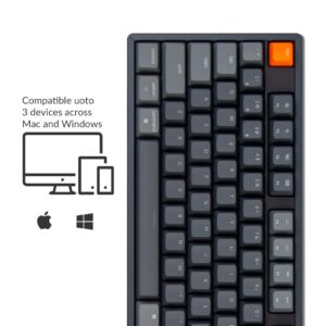 Keychron K10 Full Size 104 Keys Bluetooth Wireless/USB Wired Mechanical Gaming Keyboard for Mac with Gateron G Pro Brown Switch/RGB Backlight/Multitasking Computer Keyboard for Windows, Aluminum Frame