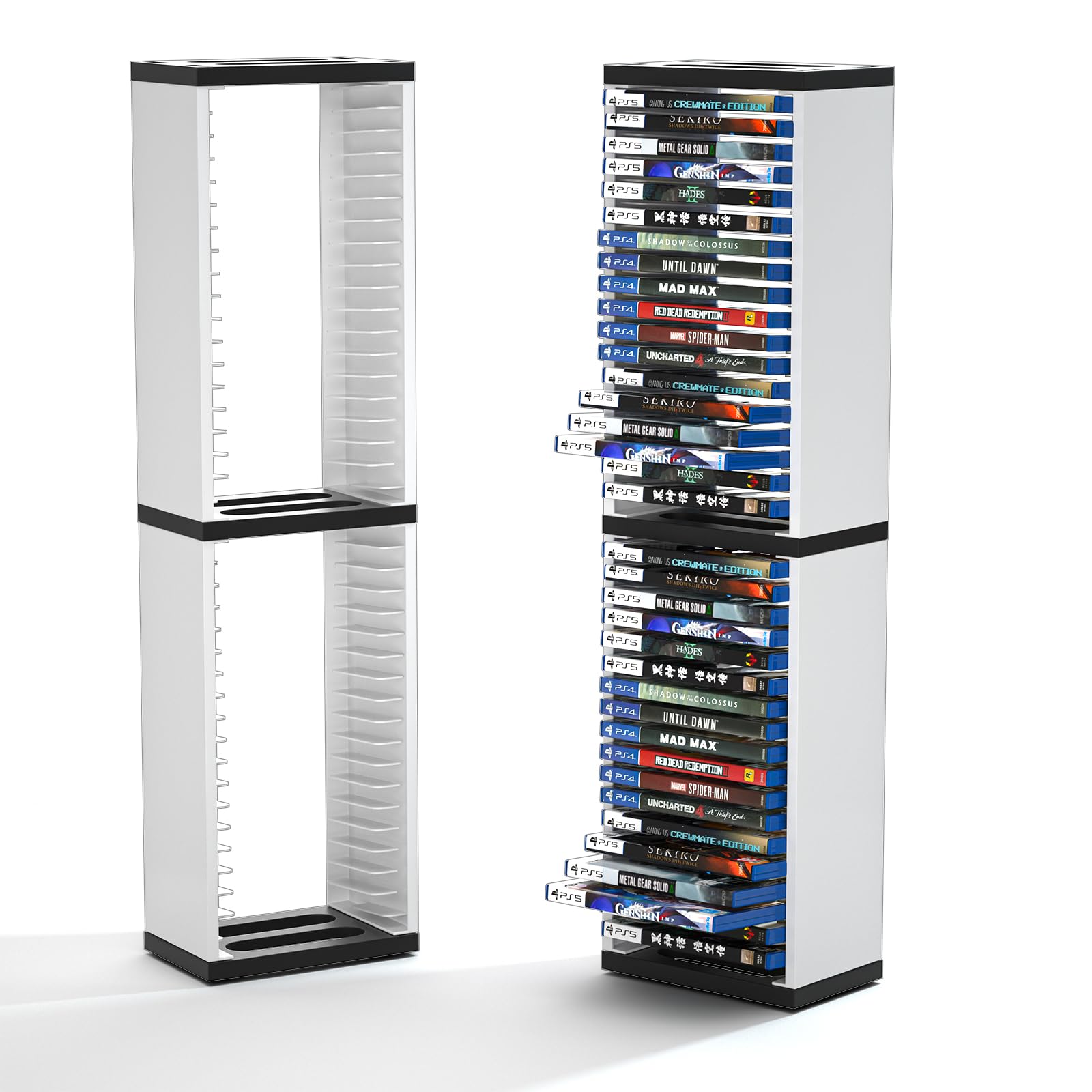 HEATFUN Storage Tower for PS5 Games, Storage Stand for PS5 PS4 Xbox One Games (for 36 Game Boxes)