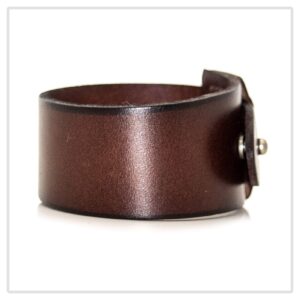 Mgutillart Punk Alloy Buckle Cuff Wristband Wide Leather Bracelet(Brown)