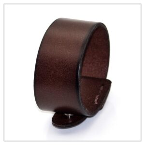 Mgutillart Punk Alloy Buckle Cuff Wristband Wide Leather Bracelet(Brown)