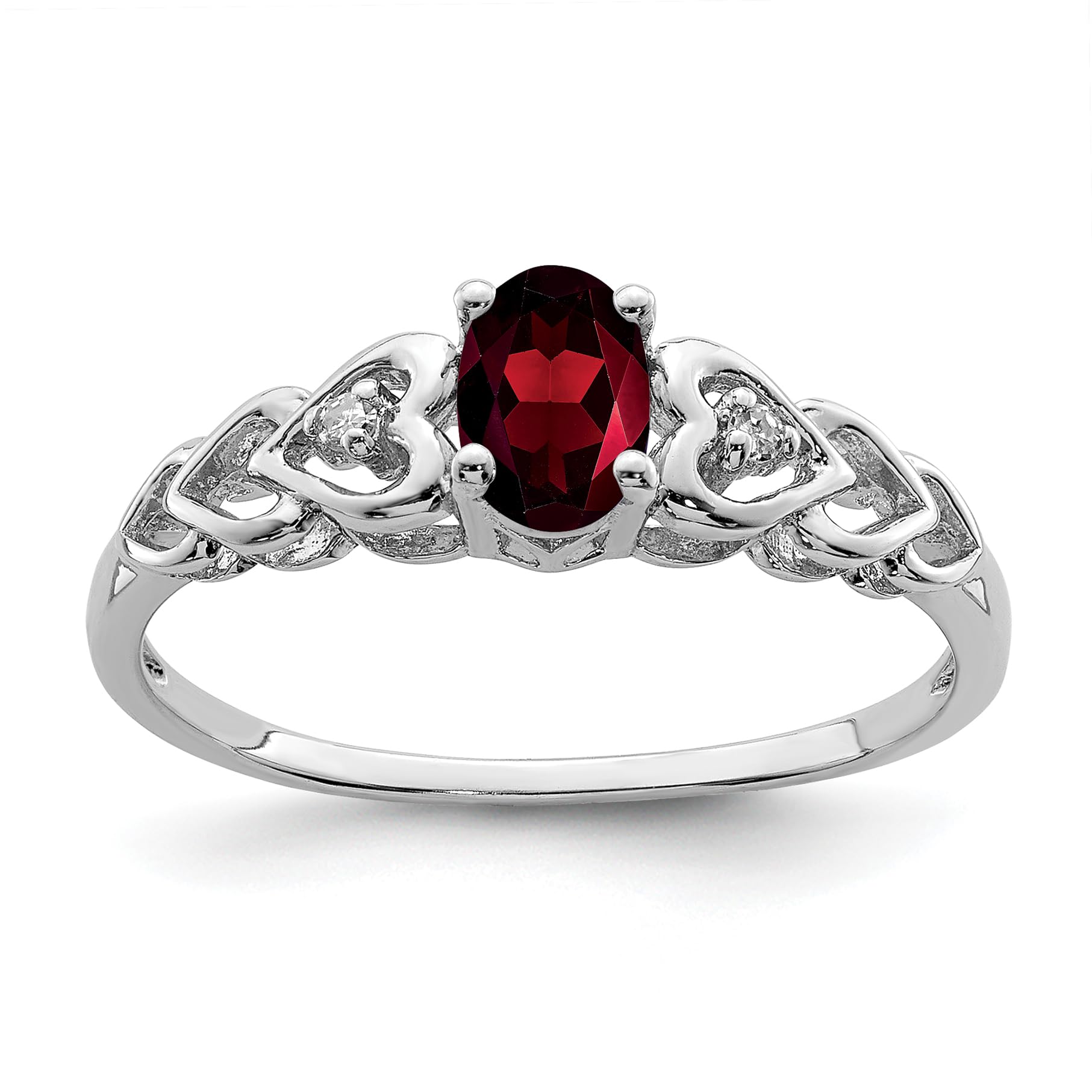 IceCarats 925 Sterling Silver Red Garnet Diamond Ring Gemstone Band January Birthstone Jewelry Size 8.00