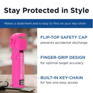 Mace Brand Full Size Pepper Spray (Neon Pink) and Water Trainer Kit – Accurate 12’ Powerful Pepper Spray with Flip Top Safety Cap, Leaves UV Dye on Skin – Great for Self-Defense