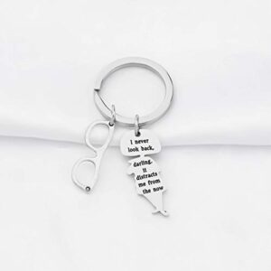 WSNANG Edna Movie Keychain I Never Look Back Darling it distracts from The Now Keychain Movie Lover Gift (keychain)