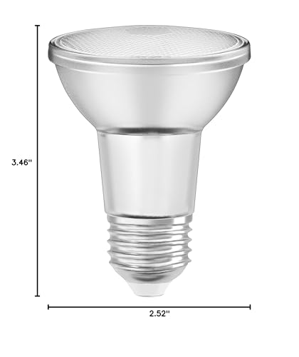 SYLVANIA LED TruWave Natural Series PAR20 Light Bulb, 50W Equivalent, Efficient 6W, Medium Base, Dimmable, 3000K, White - 1 Pack (40920)