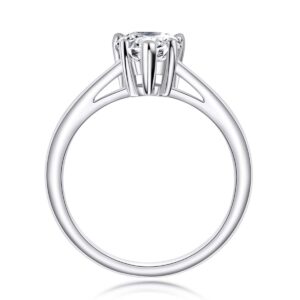 AINUOSHI Sterling Silver Moissanite Diamond Ring, 2.0ct Pear Shaped Wedding Ring, D-E Color Grade, Perfect for Wedding, Engagement Proposal and Anniversary. Size 8.0 In US