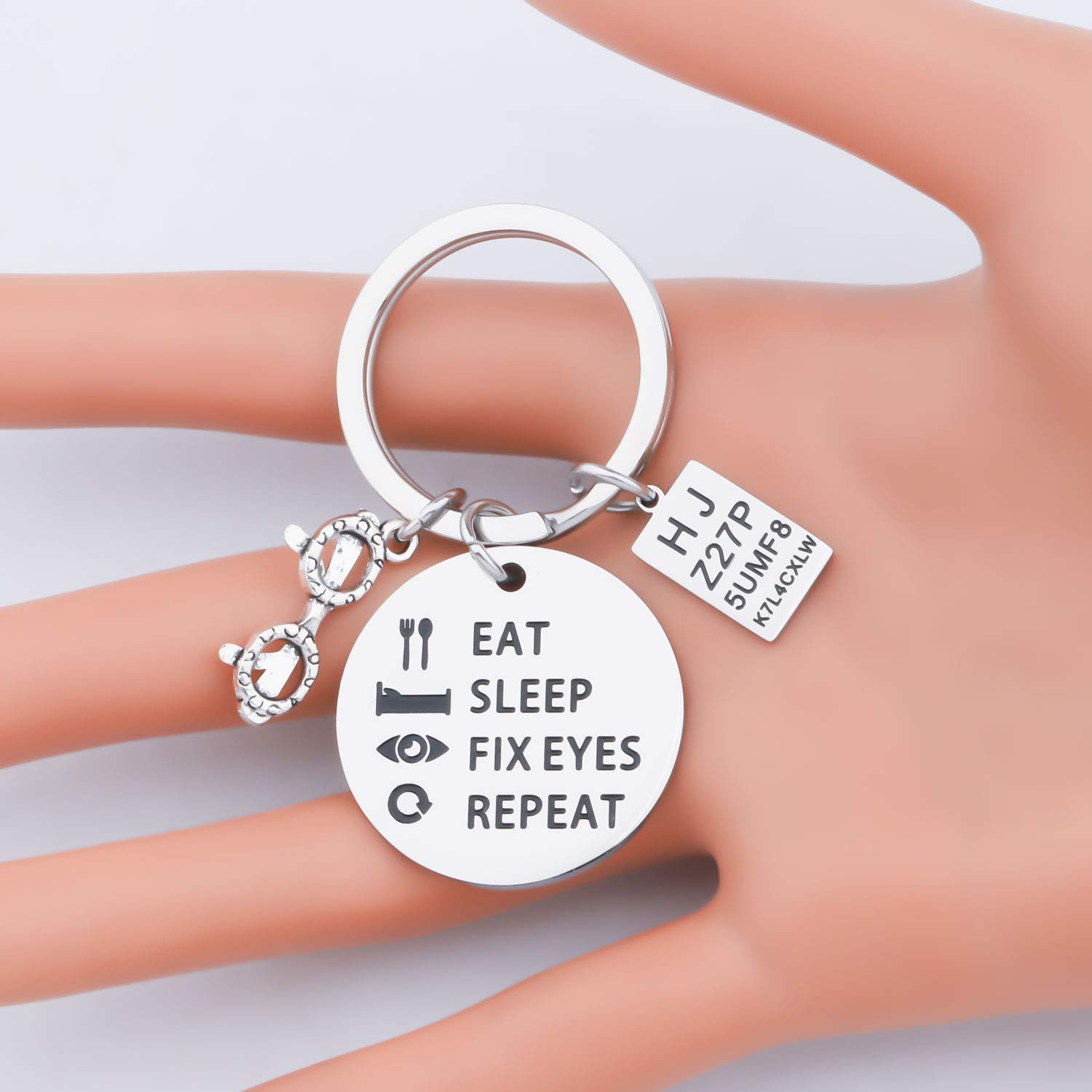 PLITI Ophthalmologist Gift Funny Optometrist Gifts Ophthalmology Gift For Optometrist Optic Eye Doctor Specialist Optometry Student Eat Sleep Fix Eyes Repeat Keychain (Eat Sleep Eyes)