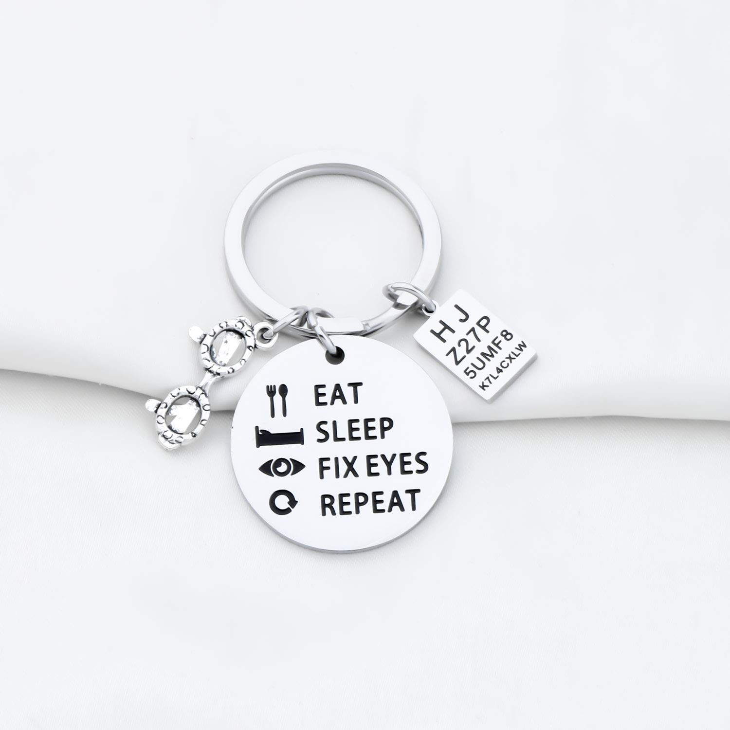 PLITI Ophthalmologist Gift Funny Optometrist Gifts Ophthalmology Gift For Optometrist Optic Eye Doctor Specialist Optometry Student Eat Sleep Fix Eyes Repeat Keychain (Eat Sleep Eyes)