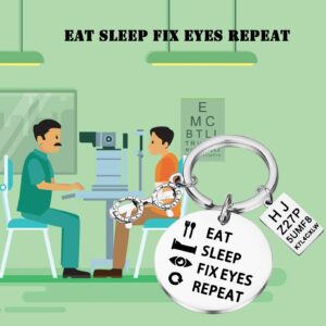 PLITI Ophthalmologist Gift Funny Optometrist Gifts Ophthalmology Gift For Optometrist Optic Eye Doctor Specialist Optometry Student Eat Sleep Fix Eyes Repeat Keychain (Eat Sleep Eyes)