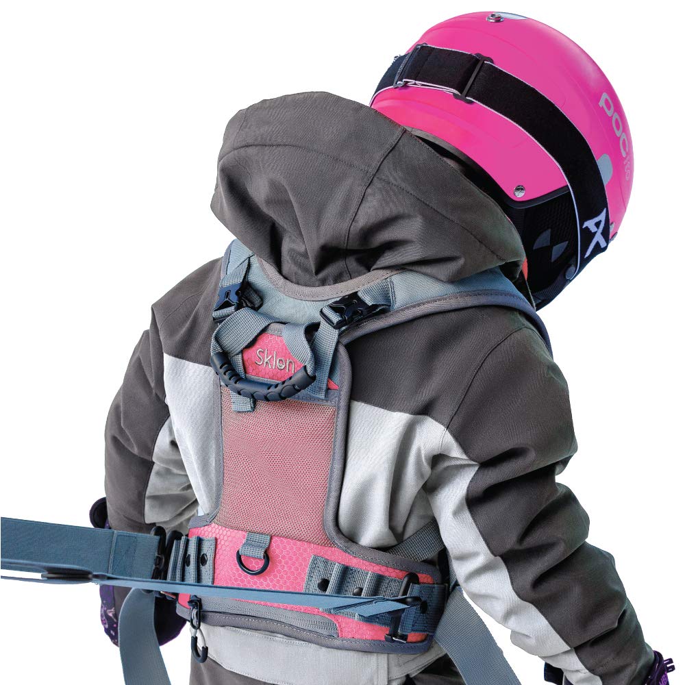 Sklon Ski and Snowboard Harness Trainer for Kids - Teach Your Child The Fundamentals of Skiing and Snowboarding - Premium Training Leash Equipment Prepares Them to Handle The Slopes (Pink Snowflake)