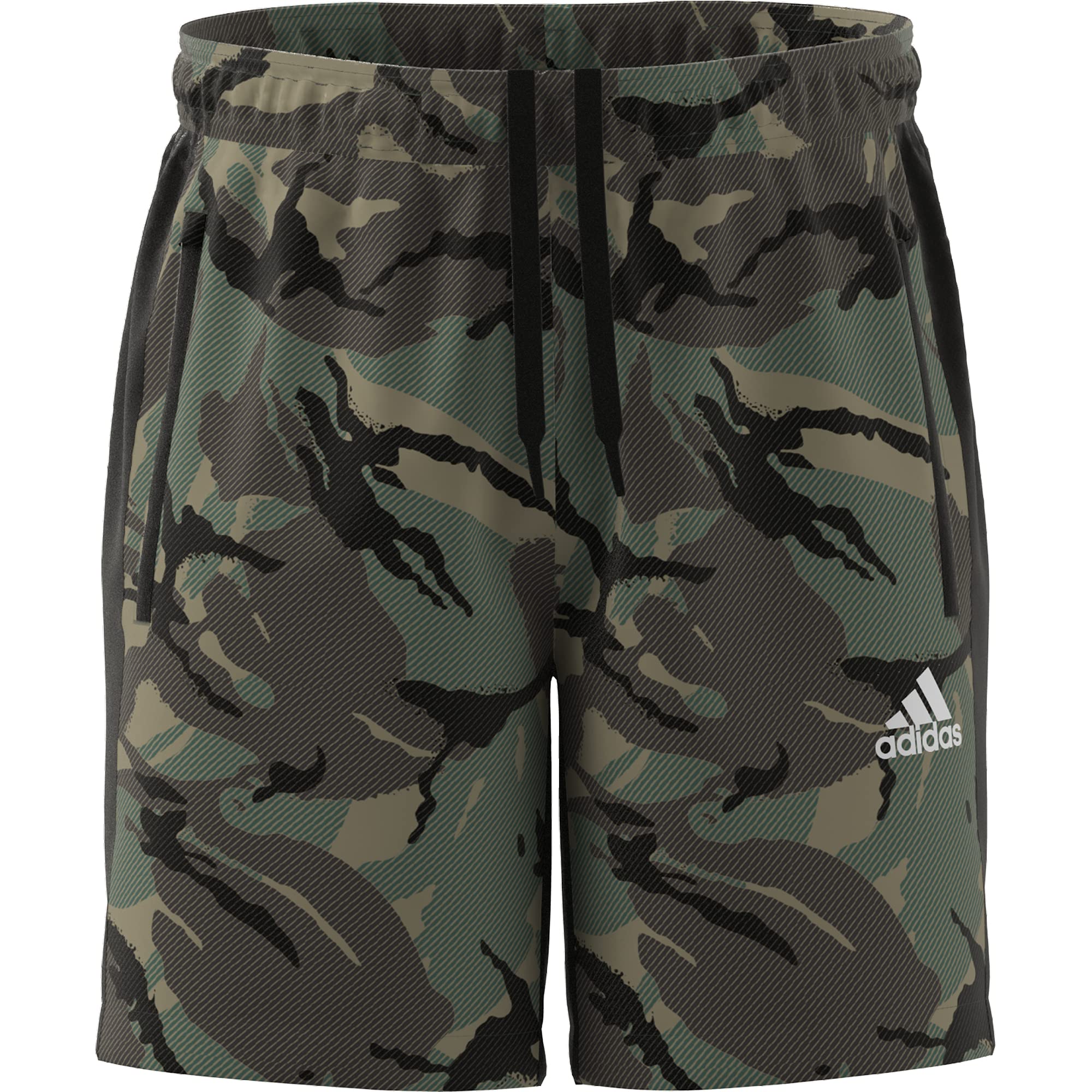 adidas Men's Big & Tall Designed 2 Move Camo Short, Orbit Green/White, Small/Long