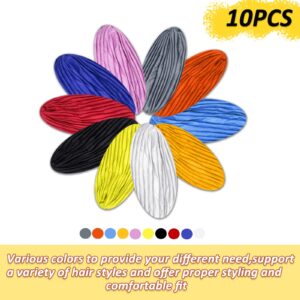 10 Pieces Stretch Polyester Turbans Head Bennie Cover India's Hat Twisted Headwrap (Light Colors)