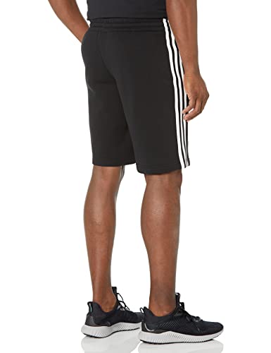 adidas Men's Tall Size Essentials Fleece 3-Stripes Shorts, Black/White, X-Large