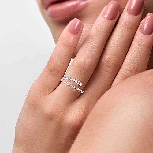 1/5 Carat Baguette Cut and Round Natural Diamond Adjustable Bridal Band Ring for Women in 14k Yellow Gold (I-J, SI1-SI2, cttw) Wedding Jewelry Size 8.5 by VVS Gems