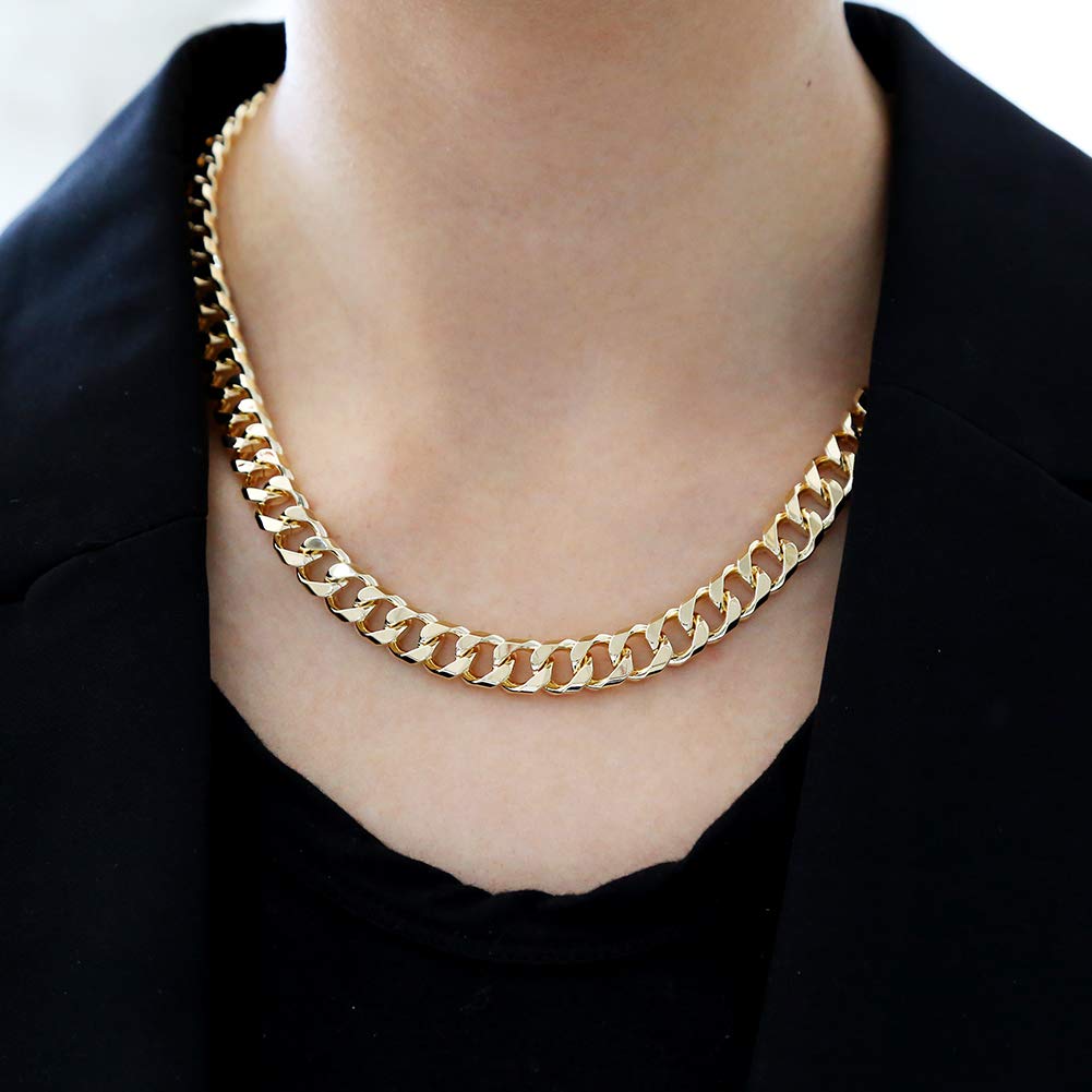 LILIE&WHITE Chunky Gold Chain Necklace For Women Cuban Link Chain Necklace For Men Fashion Necklace Costume Jewelry