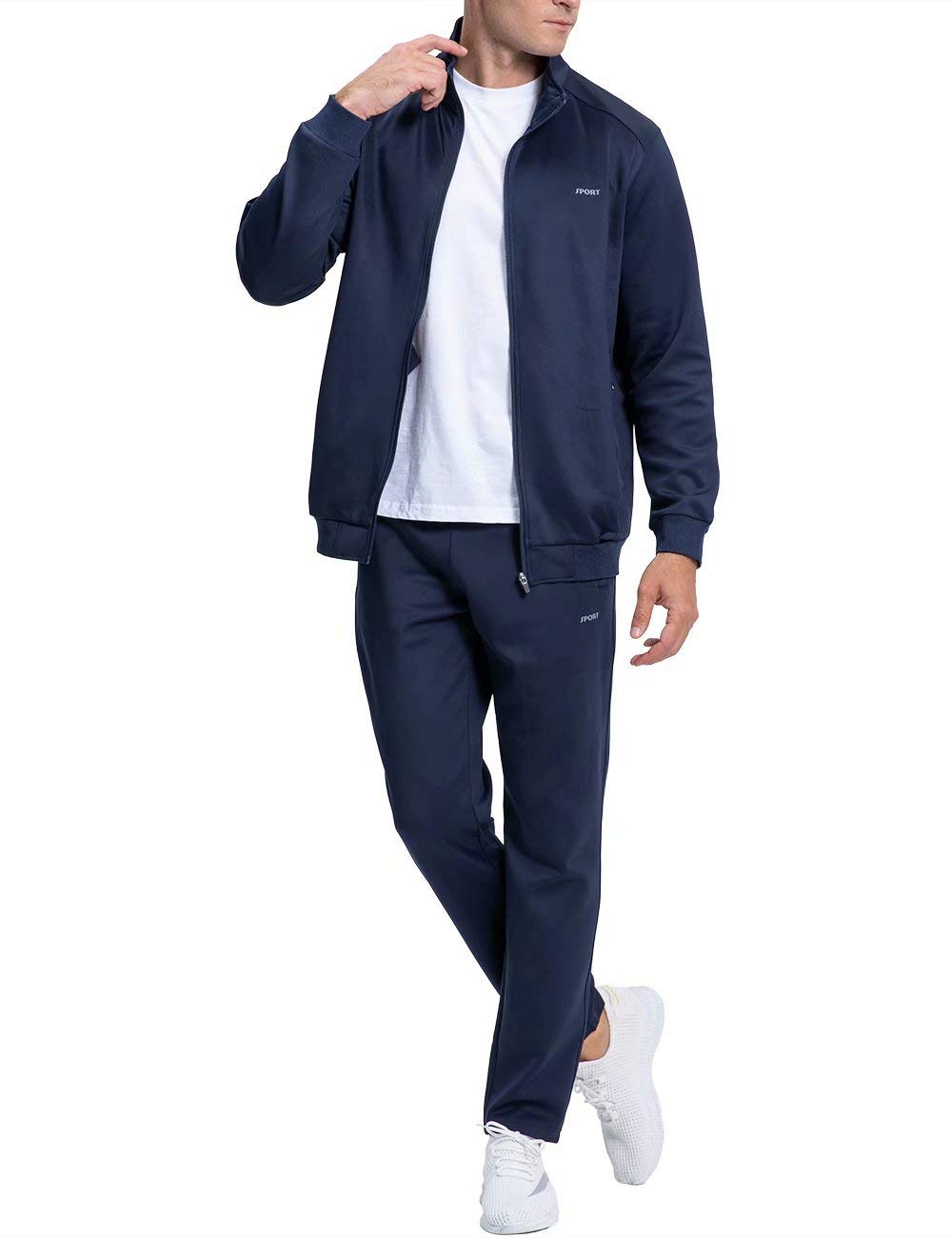 MAGCOMSEN Sweatsuit for Men Big and Tall Gym Suits Running Sets 2 Piece Sports Jackets Sports Pants Sets Workout Sets Jogger Suits Casual Suits