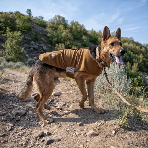 Carhartt Quick Duck Jac, Pet Dog Vest, Water Repellent Canvas, Brown, Small