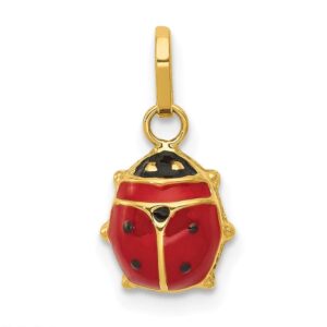 14k enameled ladybug charm qxch216