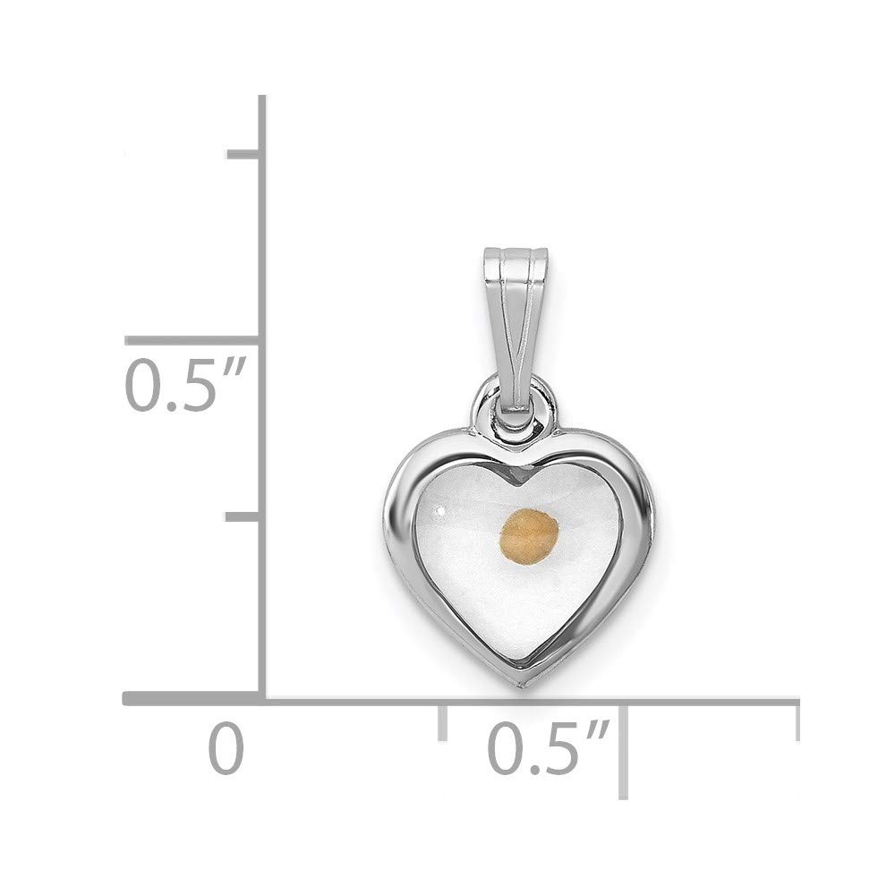 Sterling Silver Rhodium-plated Small Heart with Mustard Seed Pendant QQC7399