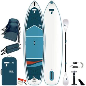 tahe 11'6 beach sup-yak 2-in-1 tandem inflatable kayak + paddle board complete package,blue