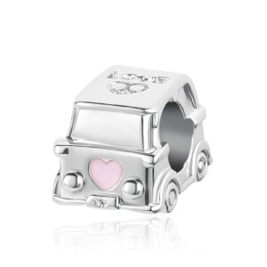 sbi jewelry camp van charm compatible with pandora charm bracelet christmas family mini car bead pink heart silver birthday anniversary