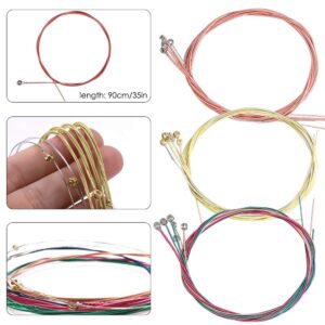 3 Sets Acoustic Guitar Strings Replacement Steel Guitar Strings (Gold, Brass, Multicolor) with 4 Pieces Celluloid Guitar Picks,Guitar String Winder Guitar Kit for Guitar Beginners Performers