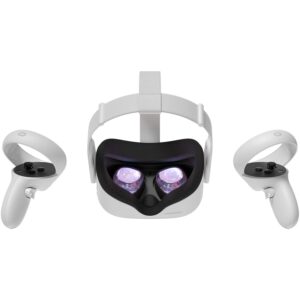 Oculus Quest 2 - Advanced All-in-One Virtual Reality Gaming Headset - White - Family Christmas Holiday Gaming Entertainment Bundle (128GB)