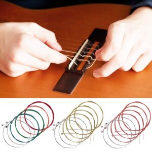 3 Sets Acoustic Guitar Strings Replacement Steel Guitar Strings (Gold, Brass, Multicolor) with 4 Pieces Celluloid Guitar Picks,Guitar String Winder Guitar Kit for Guitar Beginners Performers