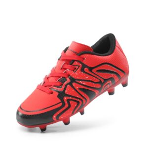 dream pairs toddler/little kid/big kid 160472-k soccer football cleats shoes,size 1 little kid,red/black/silver,160472-k