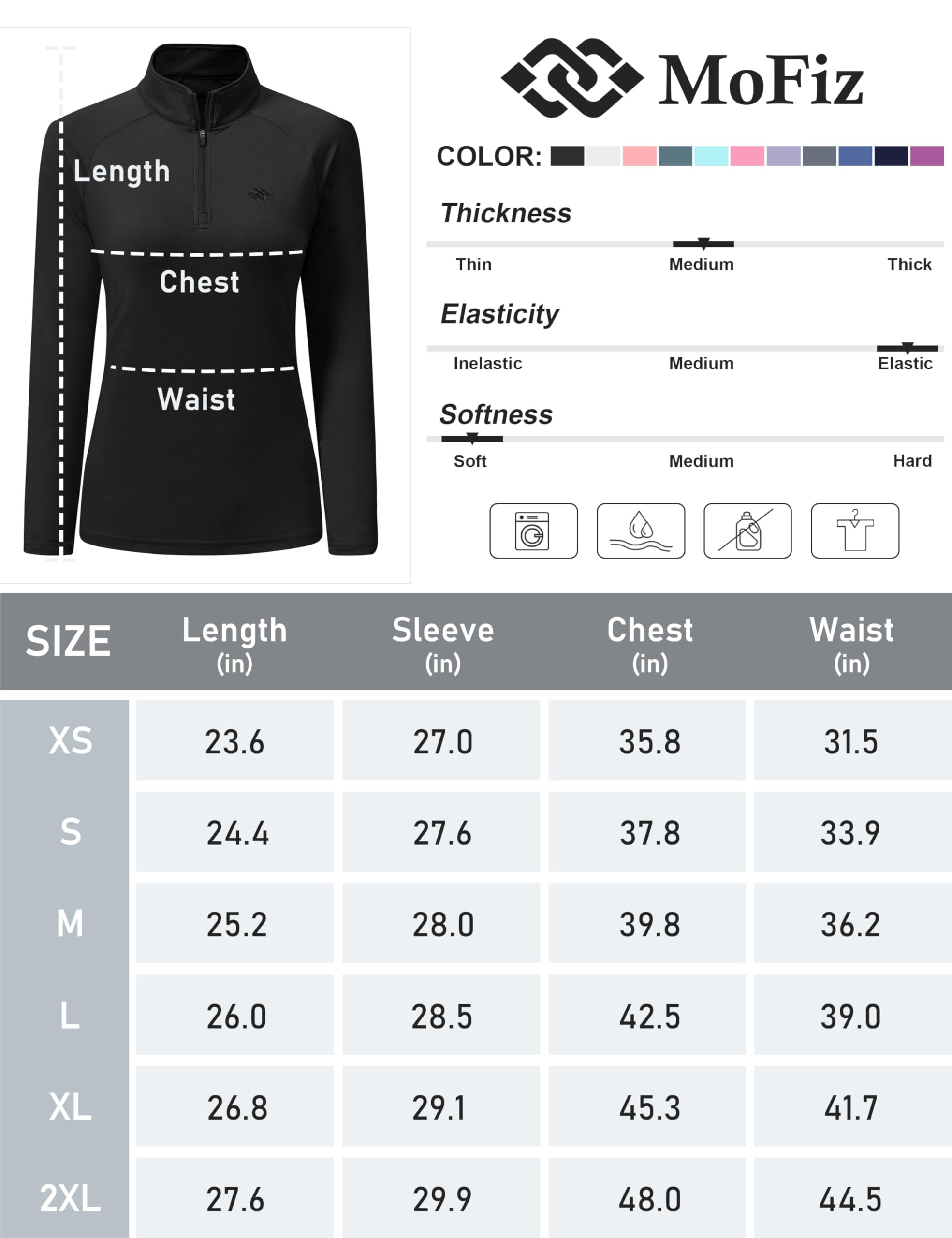 AjezMax Long Sleeve Zipper Shirts for Women Athletic Outdoor Running Tops Black L