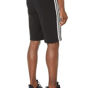 adidas Men's Tall Size Essentials Fleece 3-Stripes Shorts, Black/White, X-Large