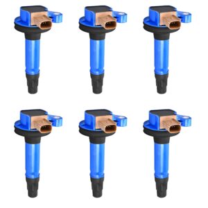 ena set of 6 blue ignition coils pack 3.5 v6 compatible with ford lincoln explorer expedition f150 flex lobo mks mkt navigator transit 150 250 350 taurus 2011-2020 replacement for c1814 dg549 uf646